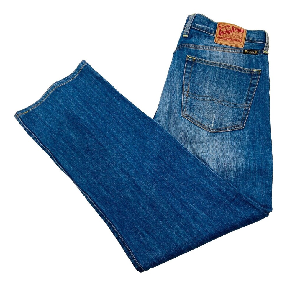 LUCKY BRAND Mens 36x33 Denim Medium Blue Wash Soft 100% Cotton Jeans/Pants